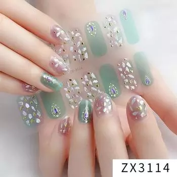 ZX трехмерная водонепроницаемая не требующая запекания гель-лаковая пленка для ногтей полная наклейка простой европейский и американский стиль продвинутая пленка для ногтей бумага наклейка для ногтей
