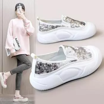 ZY-Xfl50 Новые белые туфли, женские весенне-летние дышащие туфли на толстой подошве, удобные и модные корейские модные женские туфли-лодочки 35