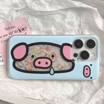 Зыбучие пески Ins Свинья мультфильм милый мультфильм блестящий прекрасный мягкий силиконовый чехол для телефона для Iphone 14 Pro Max 11 12 13 Promax крышка Капа For iphone 14promax