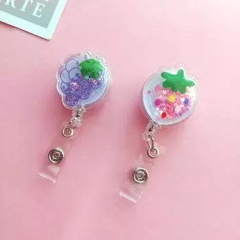 Зыбучие пески, милые фрукты, мультяшные кнопки, которые легко вытащить, кнопка расширения, значок медсестры, набор рабочих карточек, зажим для шнурка, кнопка