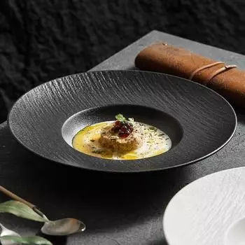 Зыбучий песок, соломенная шляпа, тарелка для толстого супа, столовая посуда, керамическая тарелка для пасты, западная кухня, тарелка для салата