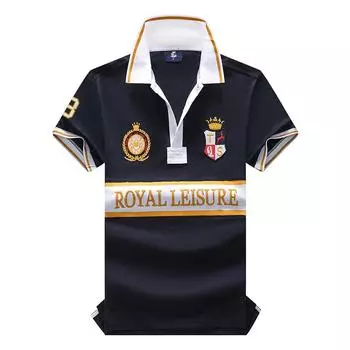 ZYLLO Новая мужская рубашка поло Европа Америка Продвинутый Чистый хлопок Высококлассная Вышивка Роскошный Изысканный Топ XS