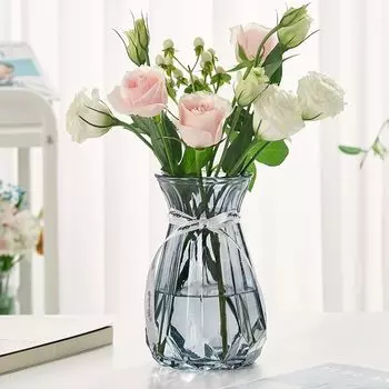ZYVAHEHP Стильная стеклянная ваза для одного цветка, простая ваза для цветов, декоративная для дома, высота 15 см, ваза, ваза, ваза, ваза, прозрачная, основание, украшение,
