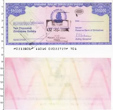 Банкнота 10000 долларов Зимбабве 2004 года