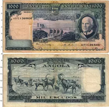 Банкнота 1000 эскудо Анголы 1970 года