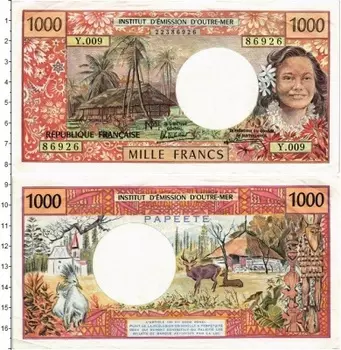 Банкнота 1000 франков Полинезии 1996 года