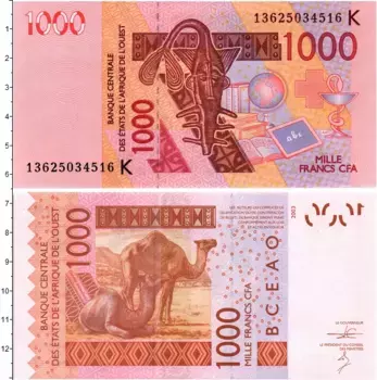 Банкнота 1000 франков Западной Африки 2003 года
