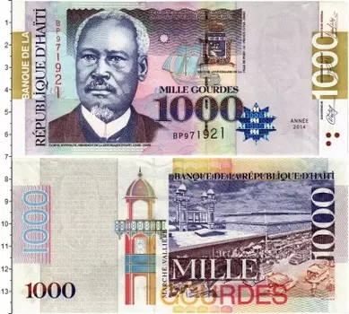 Банкнота 1000 гурдес Гаити 2014 года