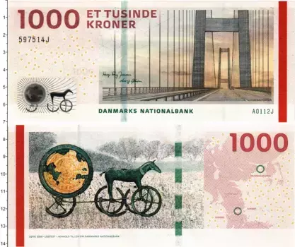 Банкнота 1000 крон Дании 2011 года