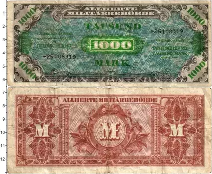 Банкнота 1000 марок Германии 1944 года