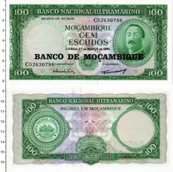 Банкнота 100 эскудо Мозамбика 1961 года