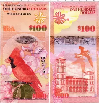 Банкнота 100 долларов Бермудских островов 2009 года