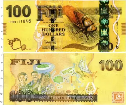 Банкнота 100 долларов Фиджи 2012 года