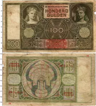 Банкнота 100 гульденов Нидерланд 1944 года