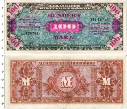 Банкнота 100 марок Германии 1944 года