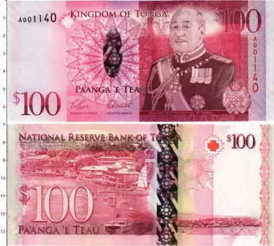 Банкнота 100 паанга Тонги 2008 года