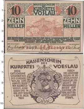 Банкнота 10 геллеров Германия : Нотгельды 1920 года