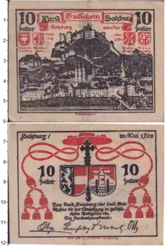 Банкнота 10 геллеров Германия : Нотгельды 1920 года