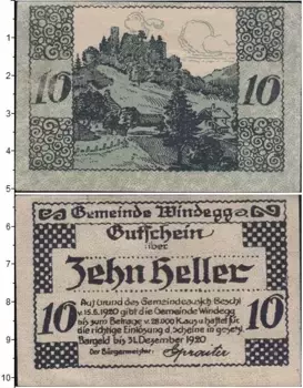 Банкнота 10 геллеров Германия : Нотгельды 1920 года