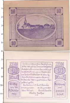 Банкнота 10 геллеров Германия : Нотгельды 1920 года