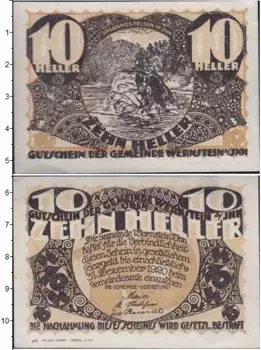 Банкнота 10 геллеров Германия : Нотгельды 1920 года