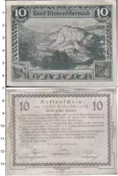 Банкнота 10 геллеров Германия : Нотгельды 1920 года Выпуск 29 апреля 1920 г