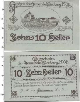Банкнота 10 геллеров Германия : Нотгельды 1920 года