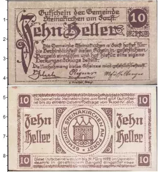 Банкнота 10 геллеров Германия : Нотгельды 1922 года