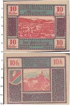 Банкнота 10 геллеров Германия : Нотгельды