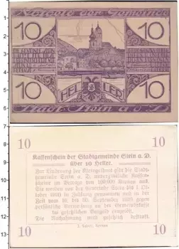 Банкнота 10 геллеров Германия : Нотгельды