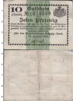 Банкнота 10 пфеннигов Германия : Нотгельды 1918 года