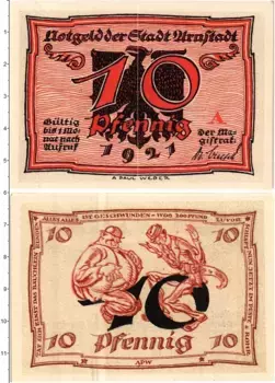 Банкнота 10 пфеннигов Германия : Нотгельды 1921 года Арнштадт