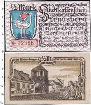 Банкнота 1/2 марки Германия : Нотгельды 1921 года Выпуск 1 сентября 1921 г