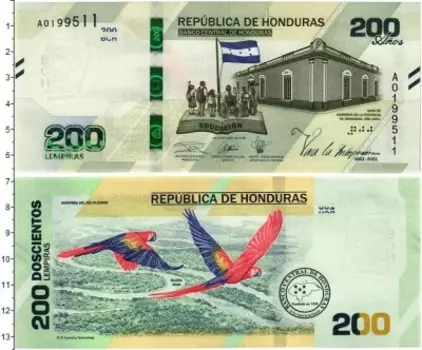 Банкнота 200 лемпир Гондураса 2021 года 200 лет Независимости