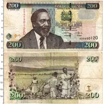 Банкнота 200 шиллингов Кении 2004 года Портрет М