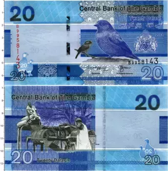 Банкнота 20 даласи Гамбии 2023 года
