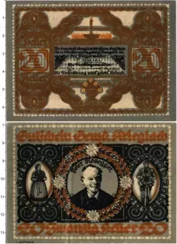Банкнота 20 геллеров Австрии 1920 года Криглах