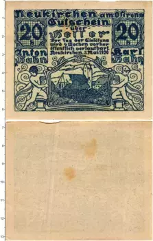 Банкнота 20 геллеров Австрии 1920 года Нойкирхен