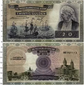 Банкнота 20 гульденов Нидерланд 1940 года