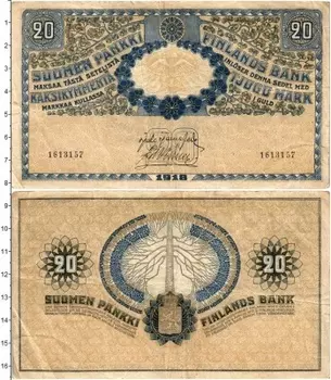 Банкнота 20 марок Финляндии 1918 года