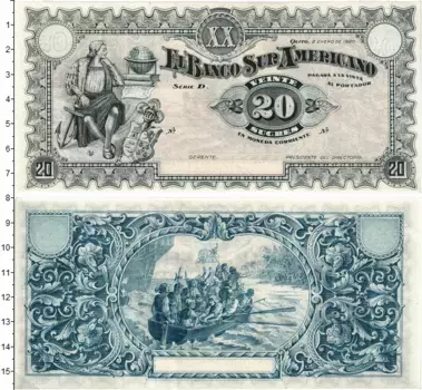 Банкнота 20 сукре Эквадора 1920 года