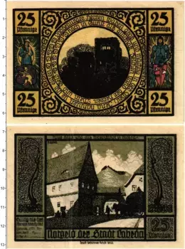 Банкнота 25 пфеннигов Германия : Нотгельды 1921 года Лобеда