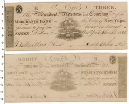 Банкнота 3 доллара Америки 1896 года