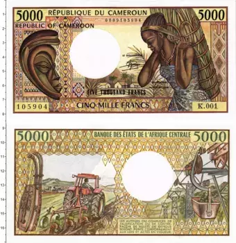 Банкнота 5000 франков Камеруна 1984 года
