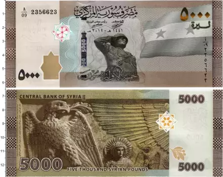 Банкнота 5000 фунтов Сирии 2019 года Солдат сирийской армии