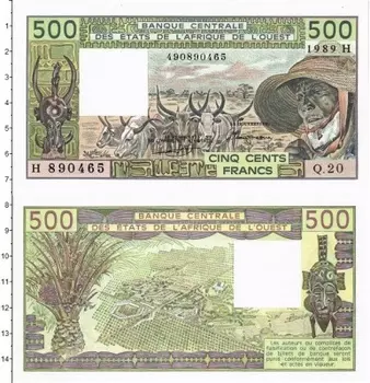 Банкнота 500 франков Западной Африки 1989 года Литера H - Нигер