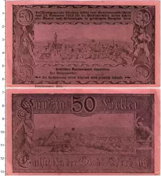 Банкнота 50 геллеров Австрии 1920 года Эфердинг