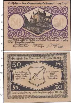 Банкнота 50 геллеров Германия : Нотгельды 1920 года