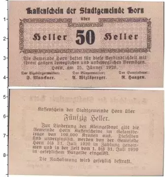 Банкнота 50 геллеров Германия : Нотгельды 1920 года