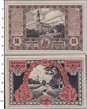 Банкнота 50 геллеров Германия : Нотгельды 1920 года